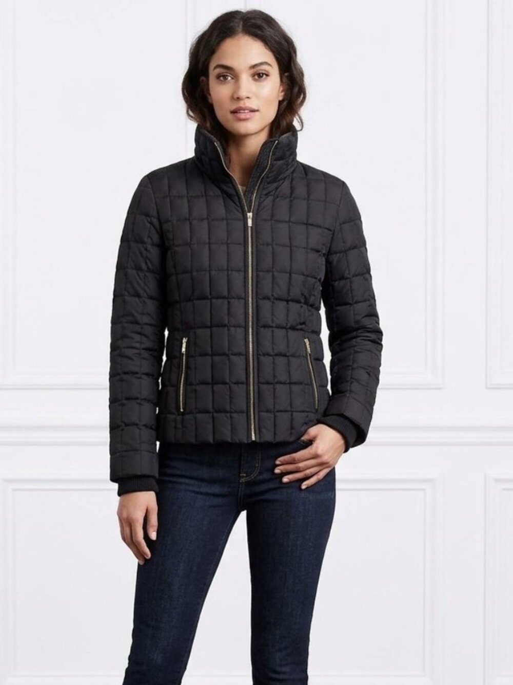 J.Crew Snowcap Quilted Thin Down Puffer Jacket Black XS